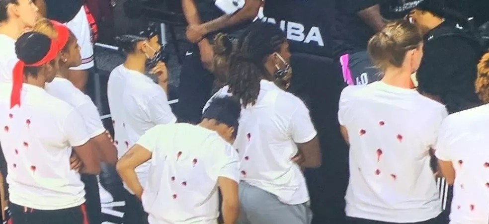  Jogadoras da WNBA fazem protesto nos EUA — Foto: Reprodução 