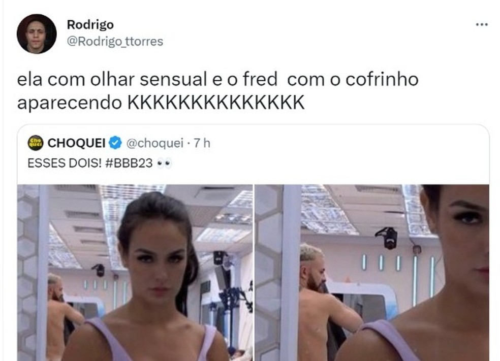 Larissa vendo o cofrinho do Fred no BBB 23 — Foto: Reprodução/Twitter