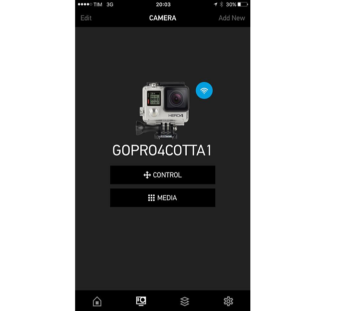 GoPro deve ser conectada ao celular onde há o Periscope instalado (Foto: Reprodução/Thiago Barros)