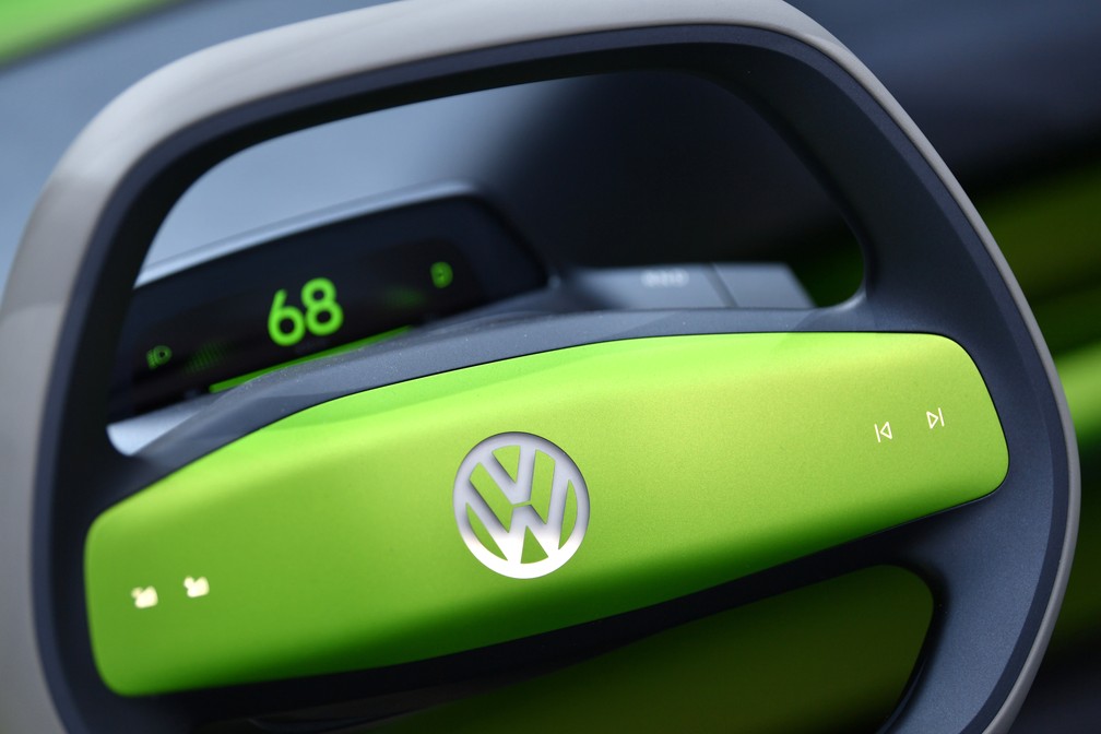 Interior do Volkswagen ID Buggy é à prova d'água — Foto: Harold Cunningham/AFP