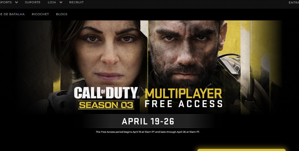 Abra o site oficial de Call of Duty: Modern Warfare 2 — Foto: Reprodução/Felipe Vinha