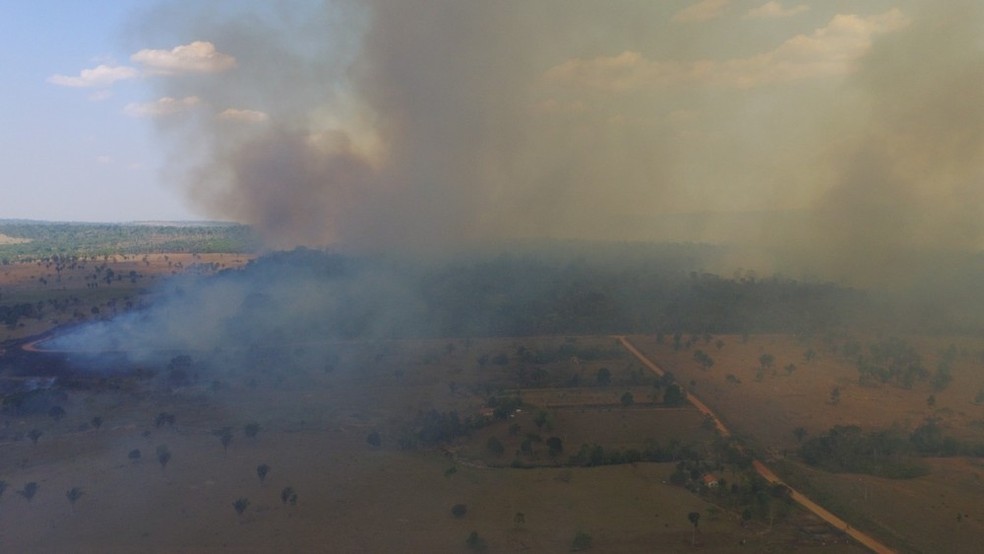 Propriedades rurais e área de preservação ambiental foram atingidas em Nova União.  — Foto: Gedeon Miranda/G1