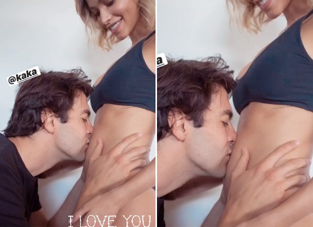 Carol Dias ganha beijo na barriga (Foto: Reprodução / Instagram)
