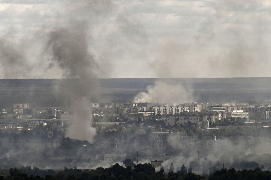 Severodonetsk, na região ucraniana de Luhansk, após série de ataques de artilharia russa