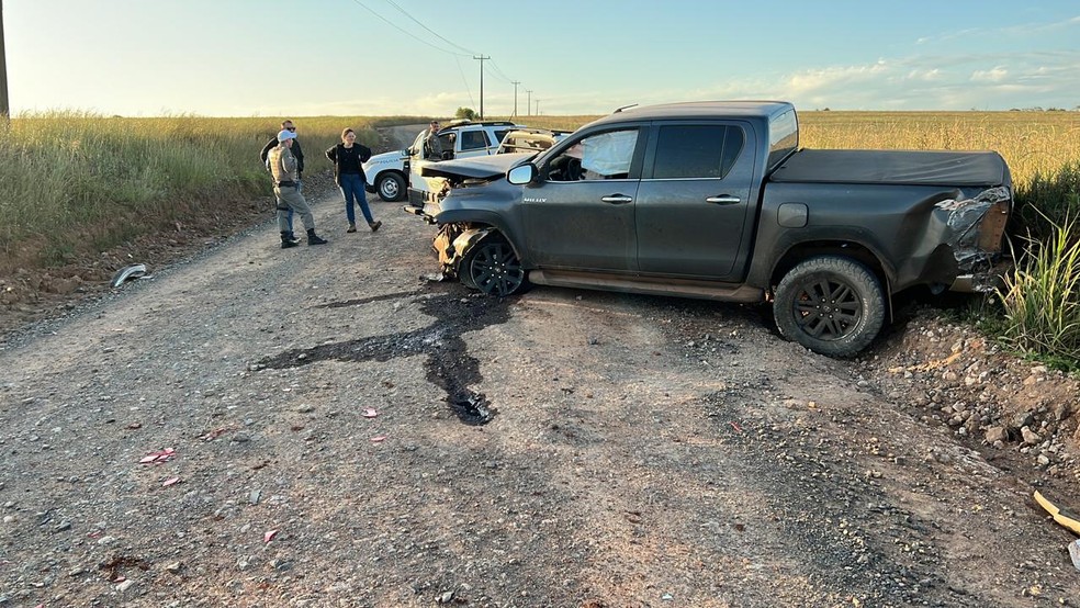 Homem morreu após carro bater em barranco na RST-481, em Salto do Jacuí, diz polícia — Foto: Polícia Civil/Divulgação