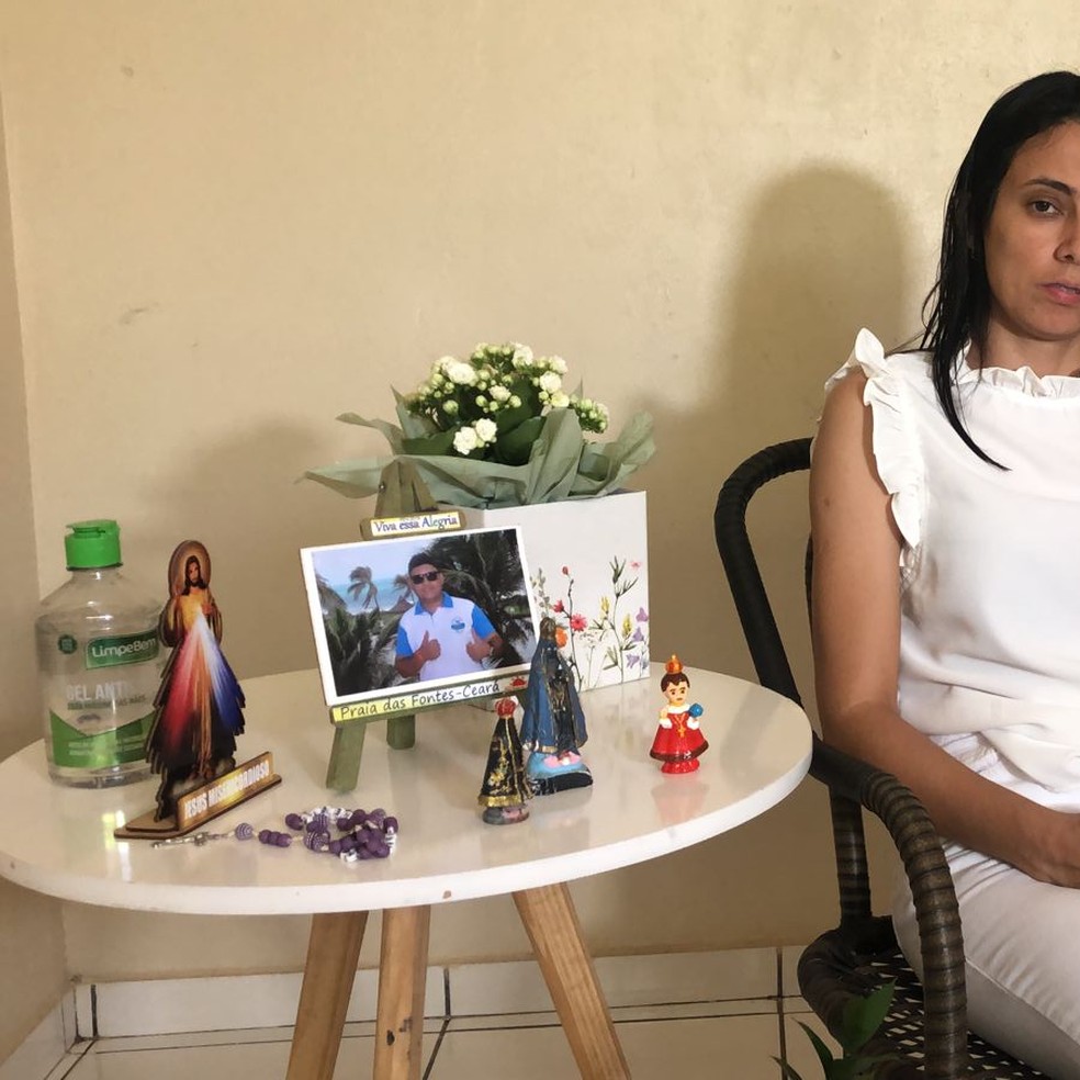 Valdênia Assis Costa, a viúva de João Rodrigues Neto Dias, o homem que foi assassinado em São Raimundo Nonato, — Foto: Ravi Marques/TV Clube