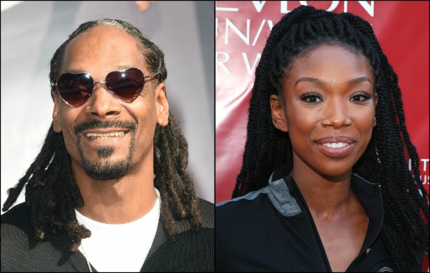O rapper Snoop Dogg e a cantora Brandy também têm algum grau de parentesco, foram todos nascidos e criados em McComb, no estado norte-americano do Missisippi — incluindo o irmão de Brandy, Ray-Jay, que fez a famosa sextape com Kim Kardashian. (Foto: Getty Images)