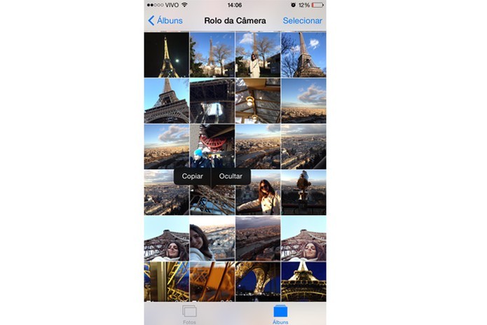 No iOS 8 é possível ocultar fotos sem precisar apagá-las (Reprodução/ Gabriella Fiszman)
