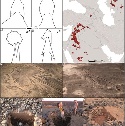 Escavações no deserto da Jordânia revelaram estruturas de 8 mil anos  — Foto: Rémy Crassard et.al 