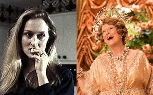 Meryl Streep em 'Temporada Mortal' (1977) e ‘Florence: Quem é Essa Mulher?’ (2016) (Foto: Divulgação)