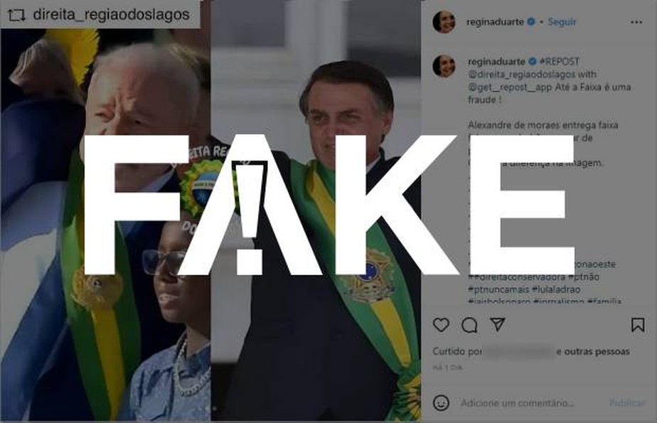 É #FAKE que Lula tenha usado faixa fraudada na posse