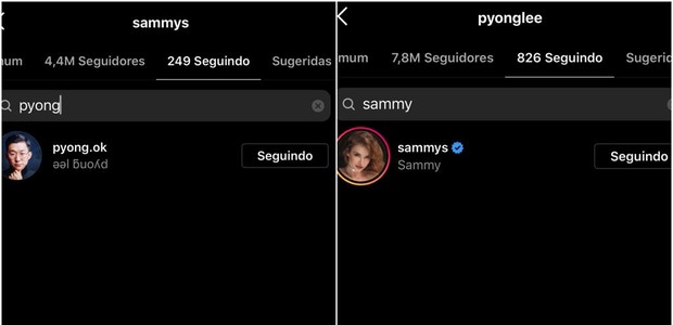 Sammy deixa de seguir Pyong Lee (Foto: Reprodução/Instagram)