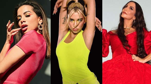 Anitta, Dua Lipa e Ivete Sangalo estão entre os lançamentos da semana (Foto: Reprodução/Instagram)