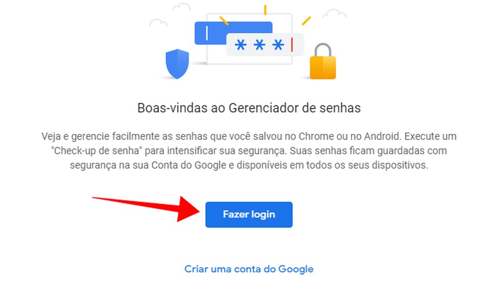 Como ver senhas salvas no Google? Ação para fazer login e visualizar credenciais — Foto: Reprodução/Paulo Alves