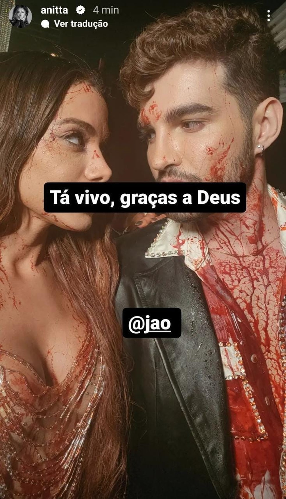 Anitta e J&atilde;o com 'sangue' em novo projeto &mdash; Foto: Reprodu&ccedil;&atilde;o/Instagram