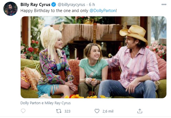 Post no Twitter de Billy Ray Cyrus (Foto: Reprodução)