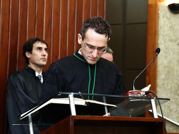 O juiz Rolando Valcir Spanholo, durante cerimônia de posse no Tribunal Regional Federal, em Brasília (Foto: Tribunal Regional Federal/Divulgação)