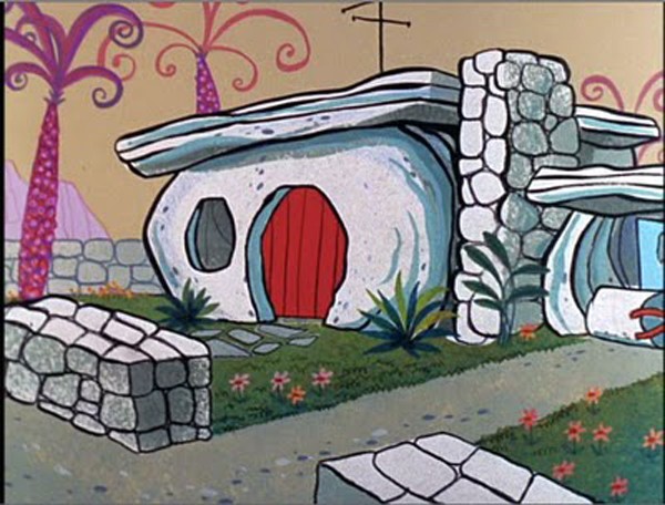 A casa original dos Flintstones nos desenhos (Foto: reprodução )