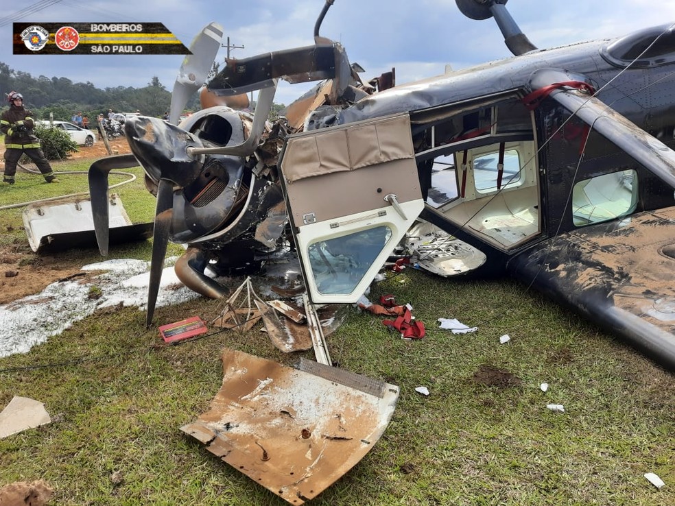 Avião caiu em Boituva (SP) na quarta-feira (11) — Foto: Corpo de Bombeiros/Divulgação