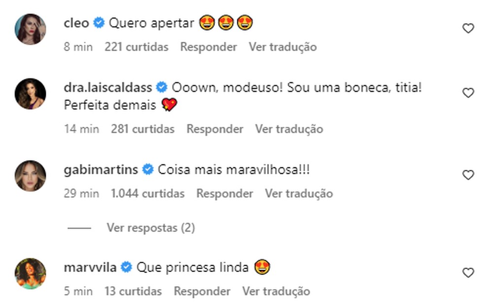 Famosos se derretem por Lua — Foto: Reprodução/Instagram