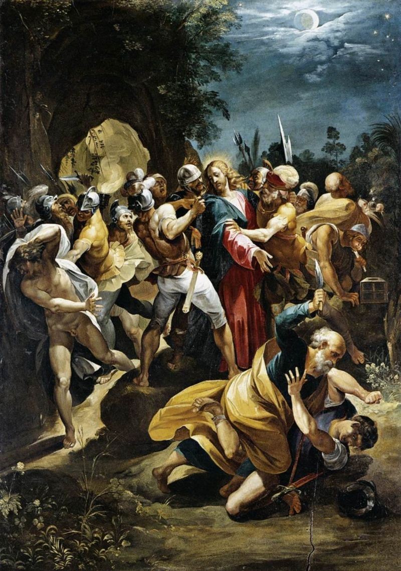 Jesus sendo preso, em pintura do século 16 (Foto: BBC News)