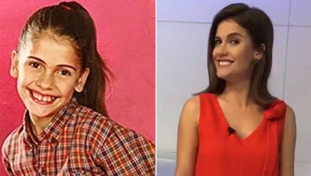 Antes e depois: Elisa Veeck nos tempos de Chiquititas e atualmente como apresentadora de telejornal (Foto: Reprodução)