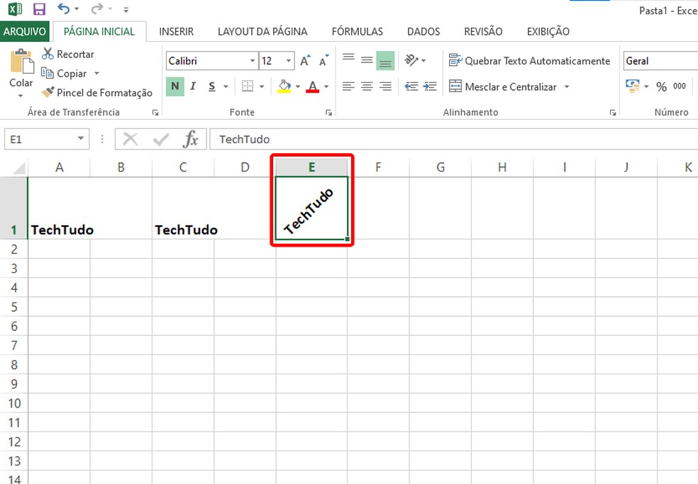 É possível escrever na vertical e inclinado no Excel — Foto: Reprodução/Rodrigo Fernandes