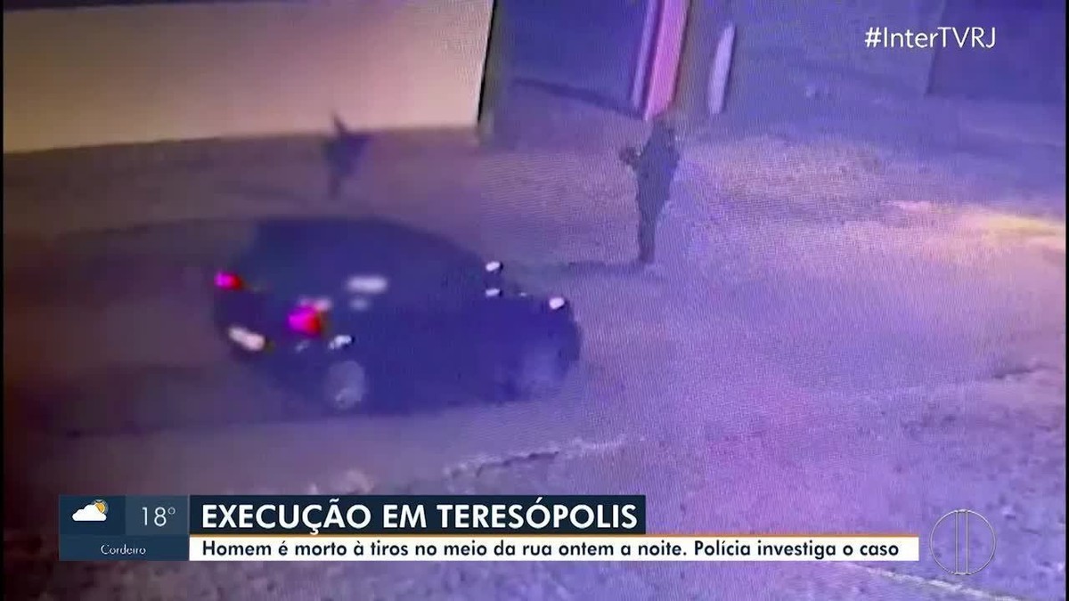 Homem é executado com vários tiros em Teresópolis, RJ; câmeras registraram o crime