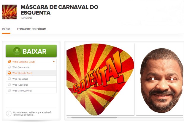 Download de máscaras e leque do Esquenta! (Foto: Esquenta / TV Globo)