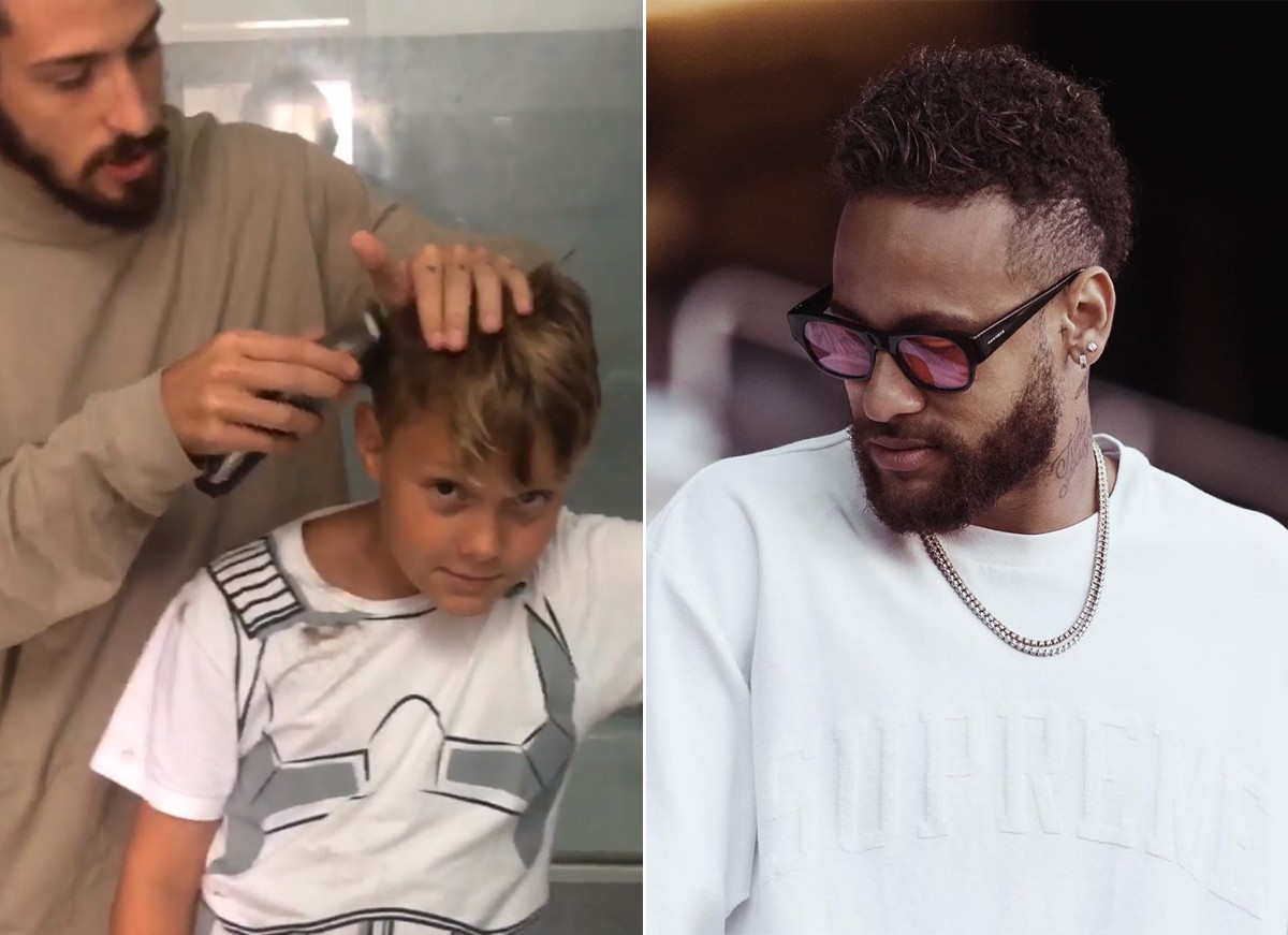 Davi Lucca faz moicano no cabelo para ficar igual ao pai, Neymar (Foto: Reprodução / Instagram)