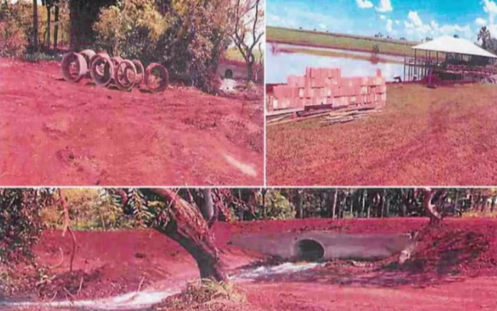 MP diz que obras para represa na fazenda da família do secretário só visavam o embelezamento do local — Foto: TV Anhanguera/Reprodução