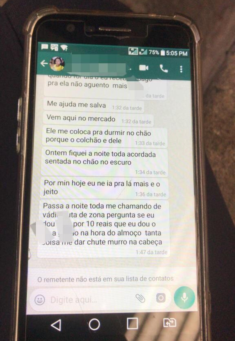 Em conversa no WhatsApp, Maria Edjane de Lima pede ajuda para vizinha em Barra Mansa — Foto: Raquel Ribeiro/TV Rio Sul