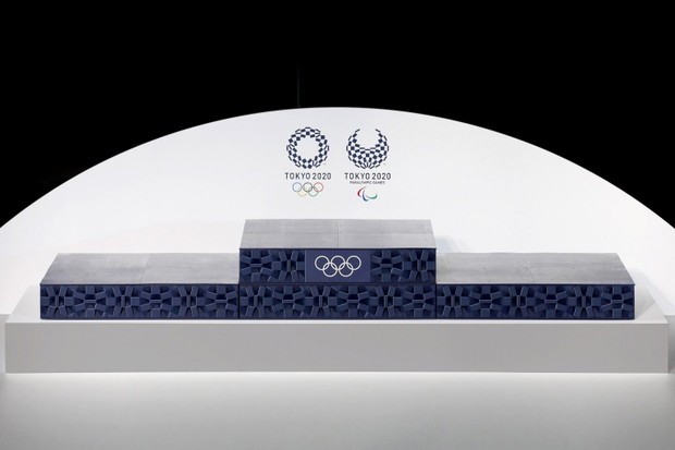 Pódio das Olimpíadas de Tóquio é feito com resíduos plásticos e impressão 3D (Foto: Divulgação)