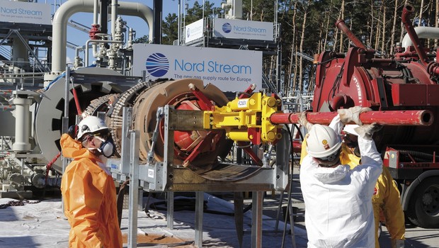 Trabalho de manutenção do gasoduto Nord Stream, entre Rússia e Alemanha (Foto: Divulgação)