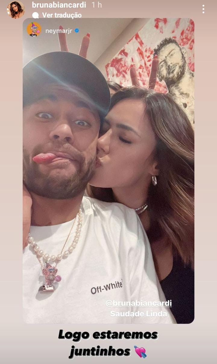 Em Barcelona, Neymar lamenta falta de Bruna Biancardi: 'Saudade, linda' (Foto: Reprodução/Instagram)