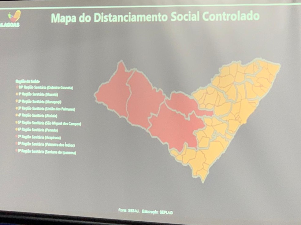 Sertão e Agreste de Alagoas estão na fase vermelha, demais regiões mudam para fase laranja do distanciamento social — Foto: Ragi Torres/TV Gazeta