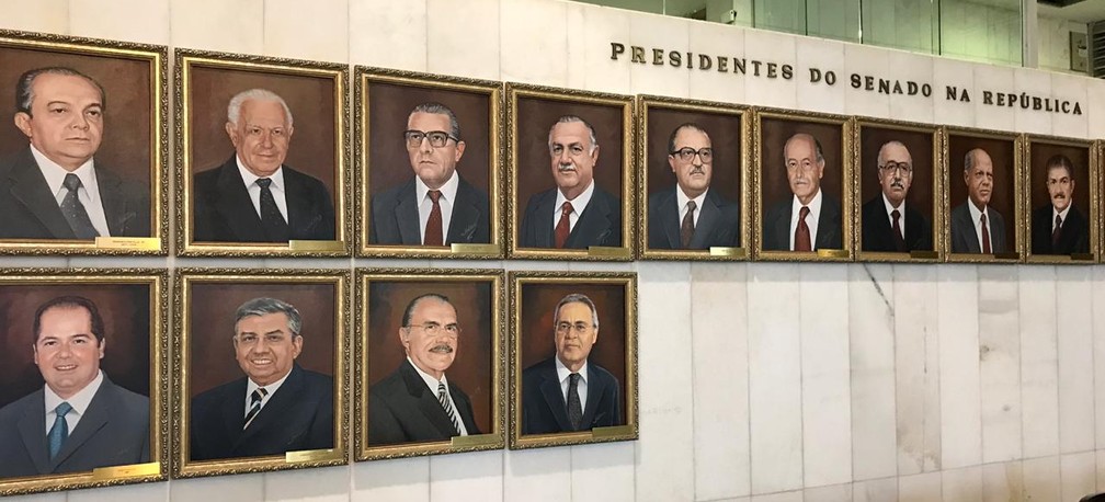 Galeria de retratos oficiais de ex-presidente do Senado â€” Foto: Gustavo Garcia, G1