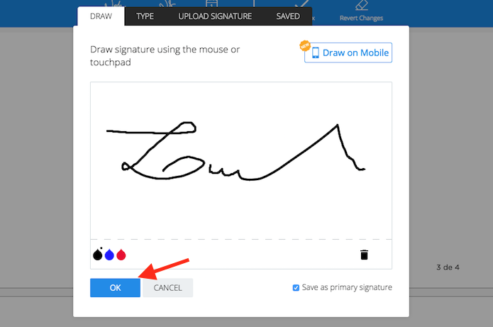 Opção para configurar uma assinatura em documento recebido pelo Gmail (Foto: Reprodução/Marvin Costa)