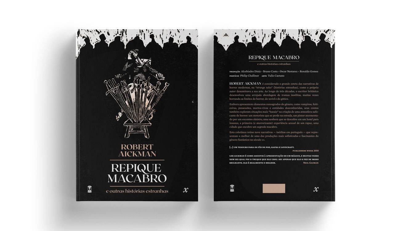 Repique Macabro e Outras Histórias Estranhas, primeira obra de Robert Aickman a ser lançada no Brasil. Capa com ilustração de Tulio Caetano (Foto: Reprodução)