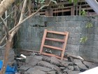Estrutura de ferro-velho desaba sobre casa de moradora em São Vicente, SP