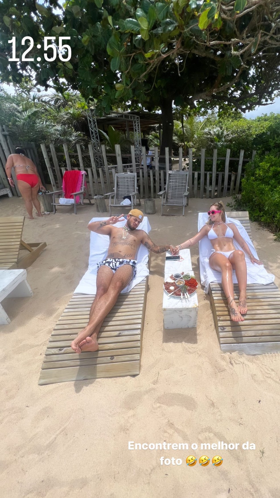 Zé Felipe e Virginia Fonseca na praia — Foto: Reprodução/Instagram