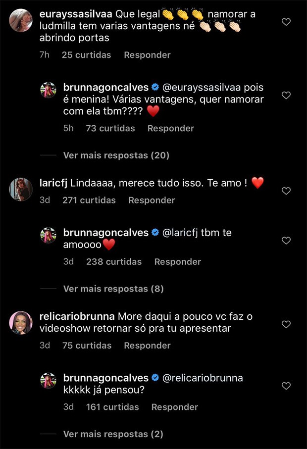 Comentários Brunna Gonçalves (Foto: Reprodução/ Instagram)