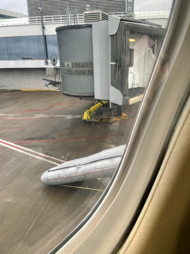 Nos EUA, passageira 'indisciplinada' abre saída de emergência e foge de avião (Foto: Reprodução/Twitter)