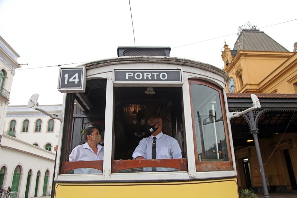 Bonde turístico volta a funcionar em Santos, SP — Foto: Divulgação/Prefeitura de Santos