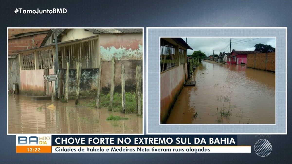 Chuva causa alagamentos e estragos em cidades do extremo sul da Bahia ...