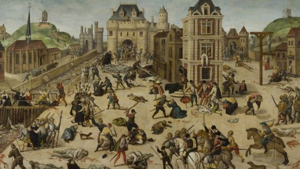 Obra de arte recria carnificina que aconteceu em Paris há 450 anos — Foto: Domínio público/via BBC