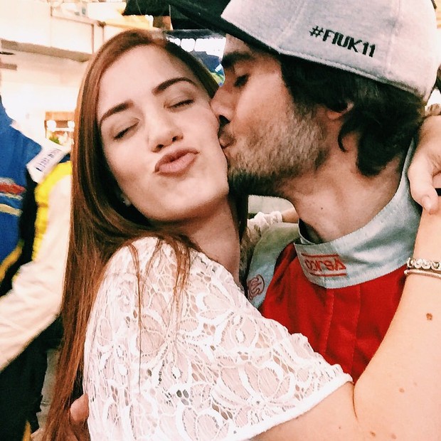 Thaisa Carvalho e Fiuk nos bastidores de corrida de drift em 2016 (Foto: Reprodução/Instagram)