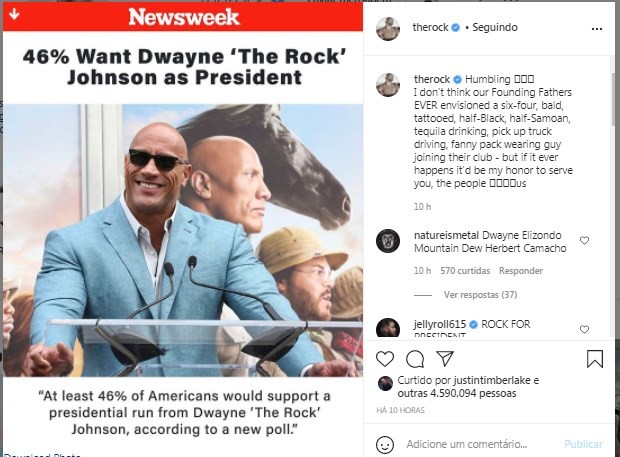 Post de The Rock (Foto: Reprodução/Instagram)