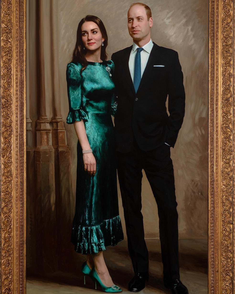 Retrato oficial do pr&iacute;ncipe William e Kate Middleton &eacute; revelado | Moda |  Glamour