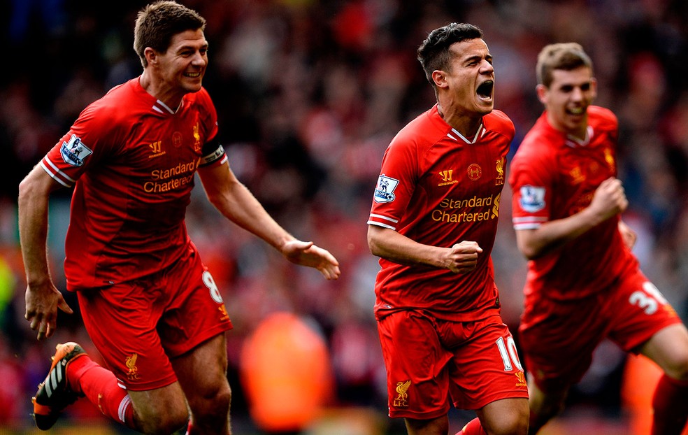 Coutinho já era xodó da torcida do Liverpool em 2014 (Foto: Agência Reuters)